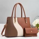 Serpentine Curve Satchel with Matching Pouch