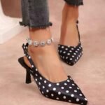 Black Polka Dot Pointed Heels