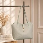 Light Grey Textured Women's Tote Handbag